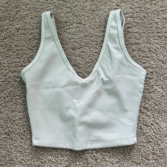 Buffbunny Collection Tops - Ribbed White V-Neck Crop Top
